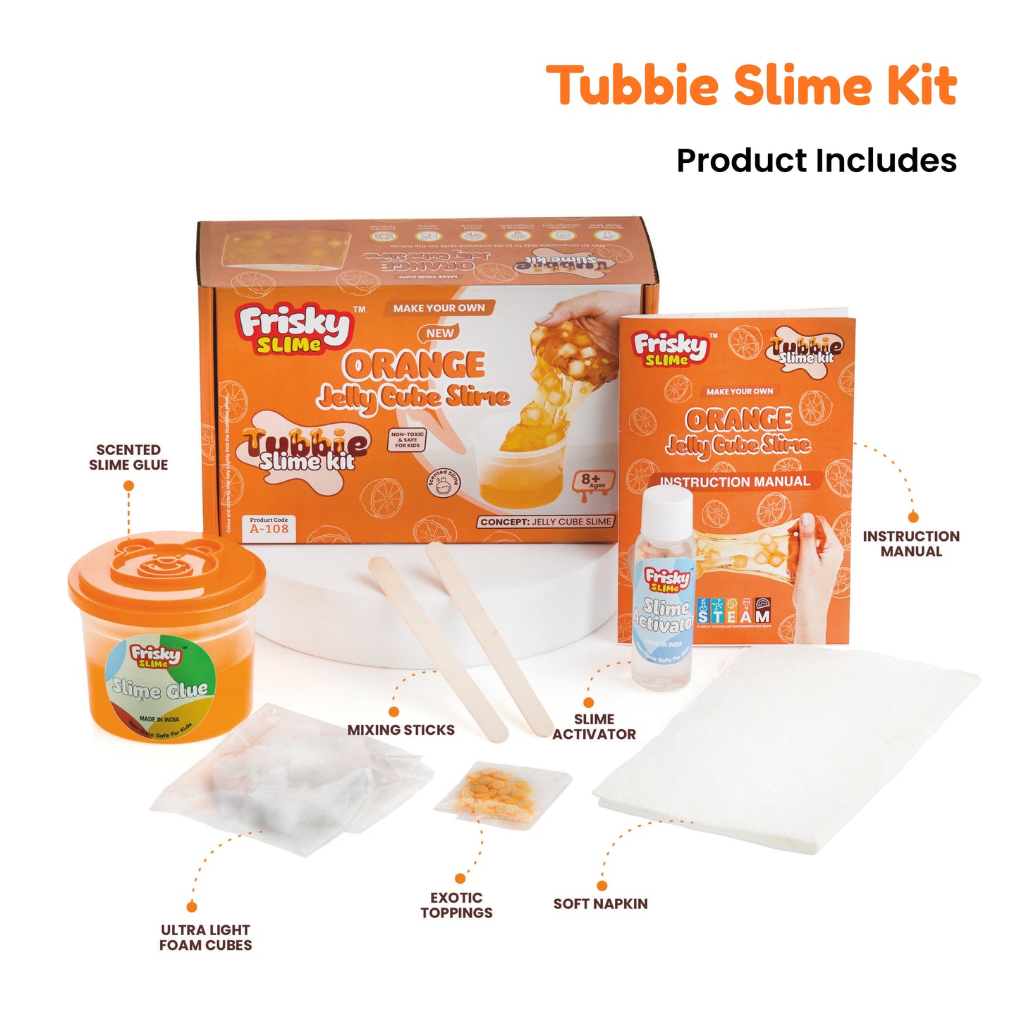 DIY Orange Jelly Cube Slime Kit