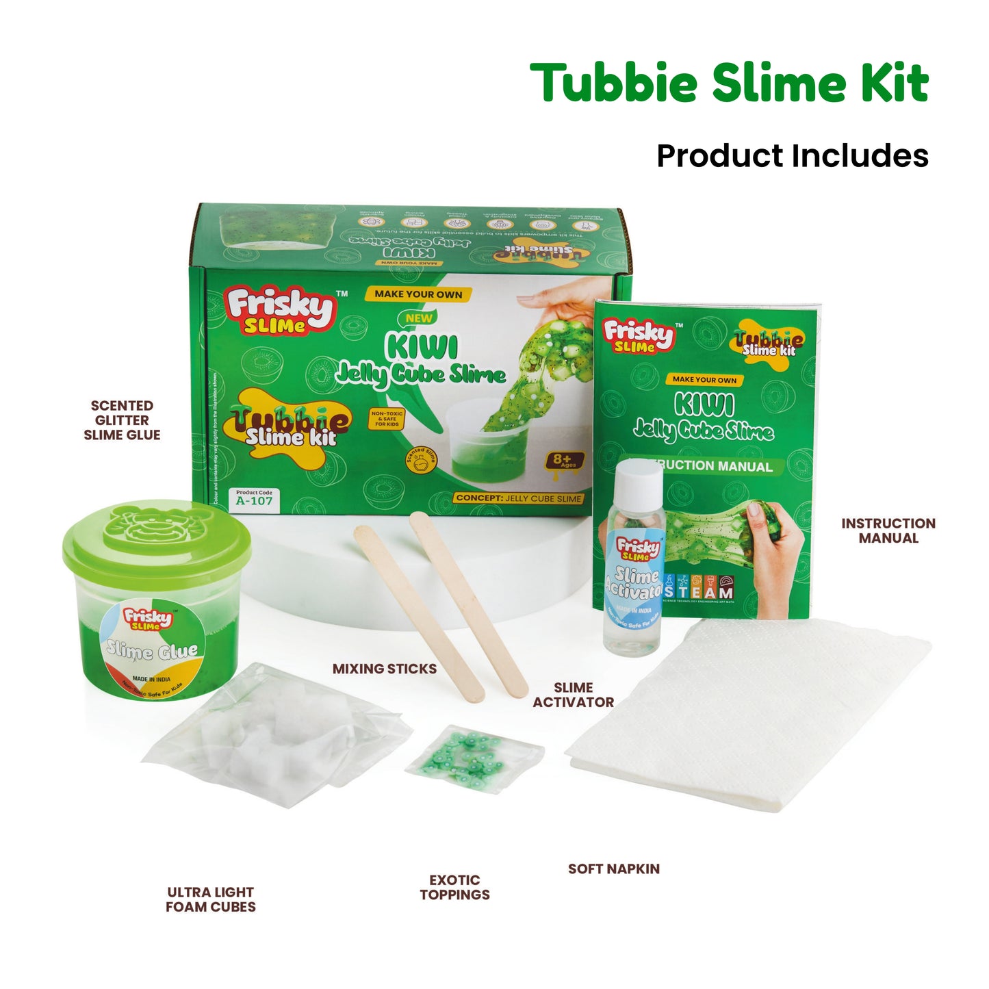 DIY Kiwi Jelly Cube Slime Kit